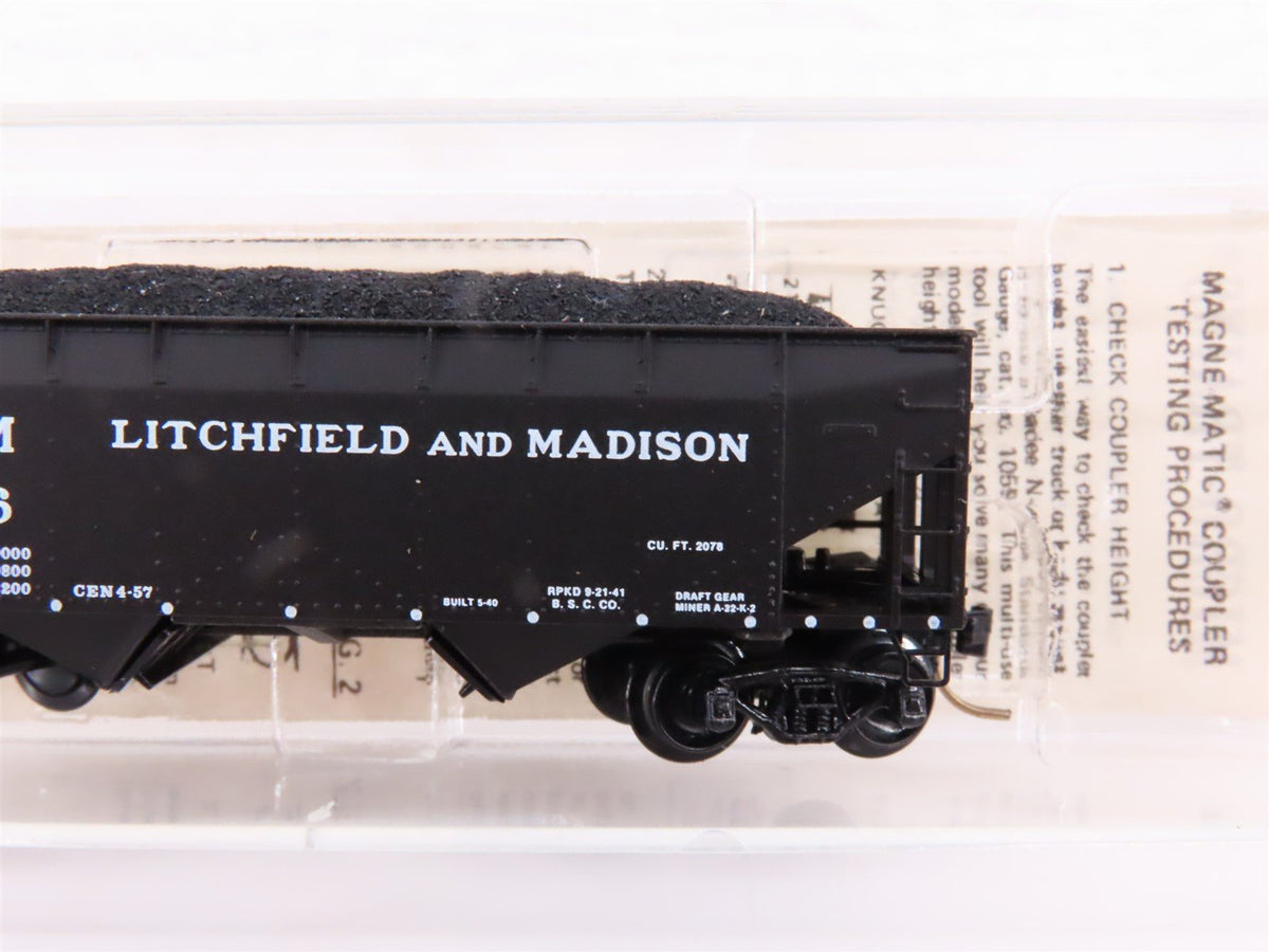 N Kadee Micro-Trains MTL 55280 L&amp;M Litchfield &amp; Madison 2-Bay Hopper 1196 w/Load