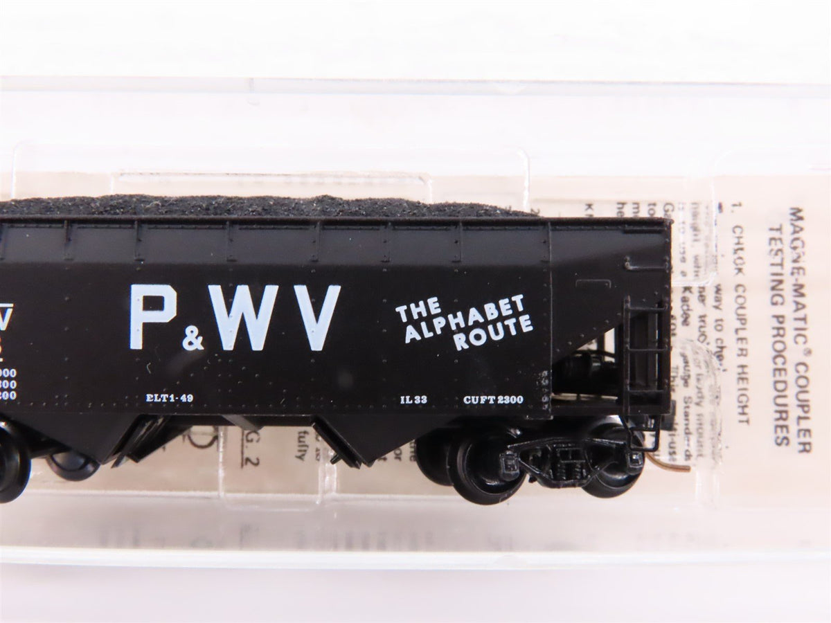 N Kadee Micro-Trains MTL 55260 P&amp;WV &quot;Alphabet Route&quot; 2-Bay Hopper #503 w/ Load