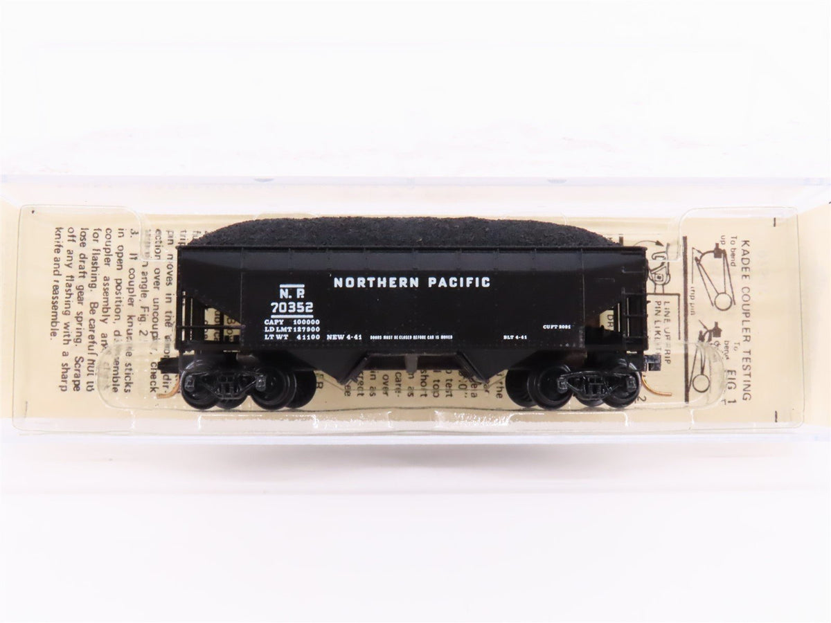 N Kadee Micro-Trains MTL 55080 NP Northern Pacific 2-Bay Hopper #70352 w/ Load