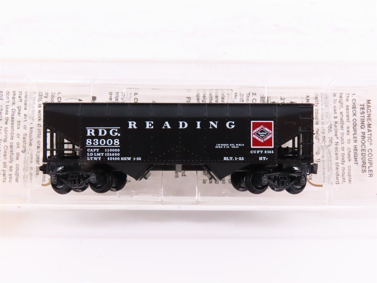 N Kadee Micro-Trains MTL 55310 RDG Reading Lines 33&#39; 2-Bay Offset Hopper #83008