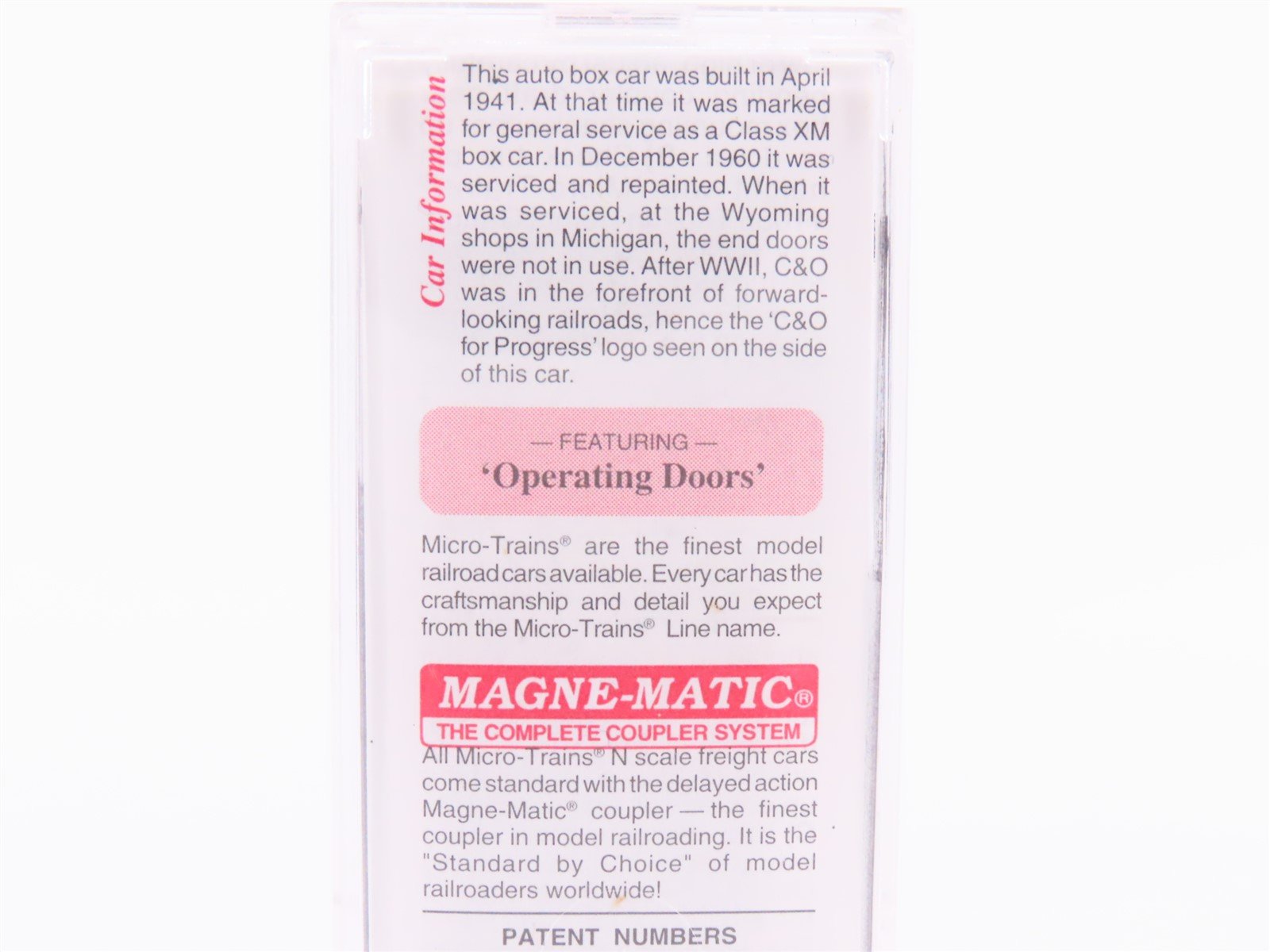 N Scale Micro-Trains MTL 78070 C&O Chesapeake & Ohio 50' Auto Boxcar #272175