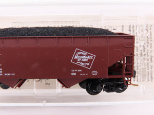 N Kadee Micro-Trains MTL 55300 MILW Milwaukee Road 2-Bay Hopper #94537 w/ Load