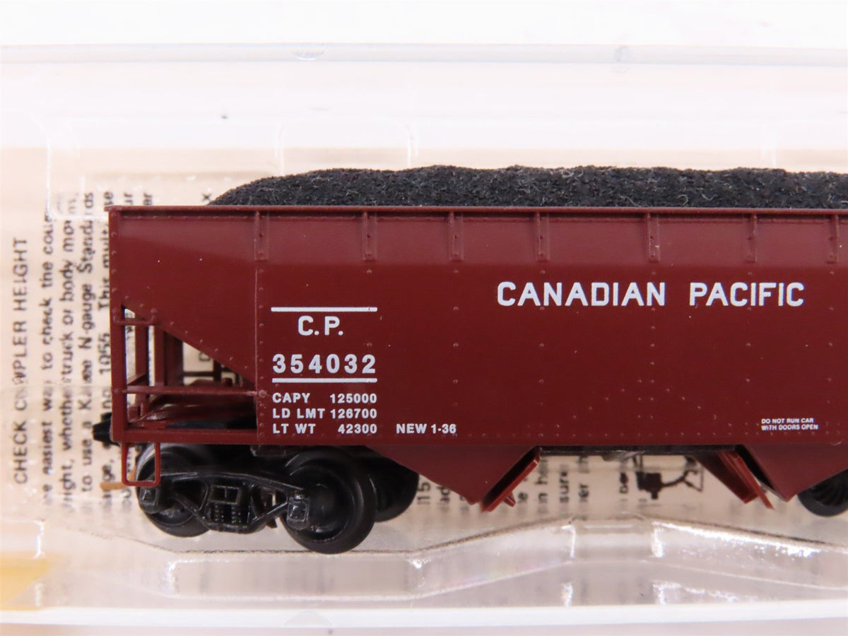 N Kadee Micro-Trains MTL 55150 CP Canadian Pacific 2-Bay Hopper #354032 w/ Load