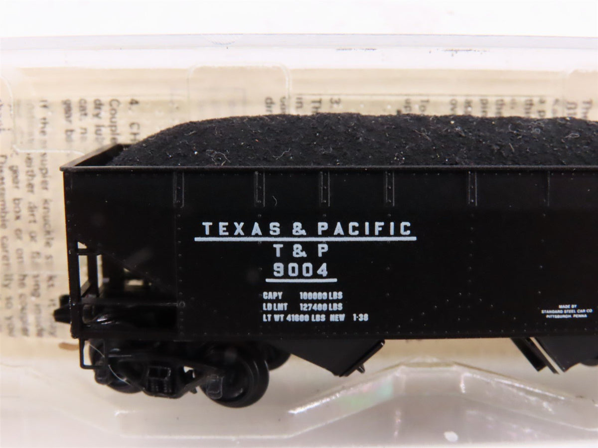 N Kadee Micro-Trains MTL 55120 T&amp;P Texas &amp; Pacific 2-Bay Hopper #9004 w/ Load