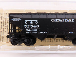 N Kadee Micro-Trains MTL 55030 C&O Chesapeake & Ohio 2-Bay Hopper #52546 w/ Load