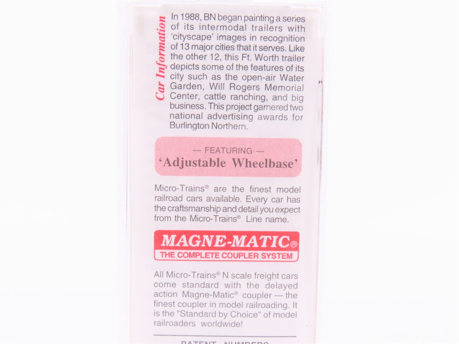 N Scale Micro-Trains MTL 67160 BNZ BN Intermodal Fort Worth 45' Trailer