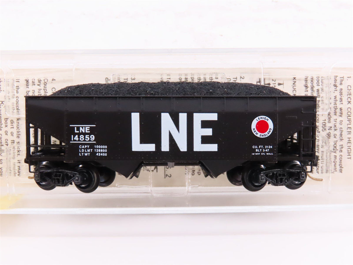 N Kadee Micro-Trains MTL 55270 LNE Lehigh New England 2-Bay Hopper #14859 w/Load