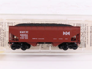 N Kadee Micro-Trains MTL 55290 B&LE 33' 2-Bay Offset Hopper #50001 w/ Load