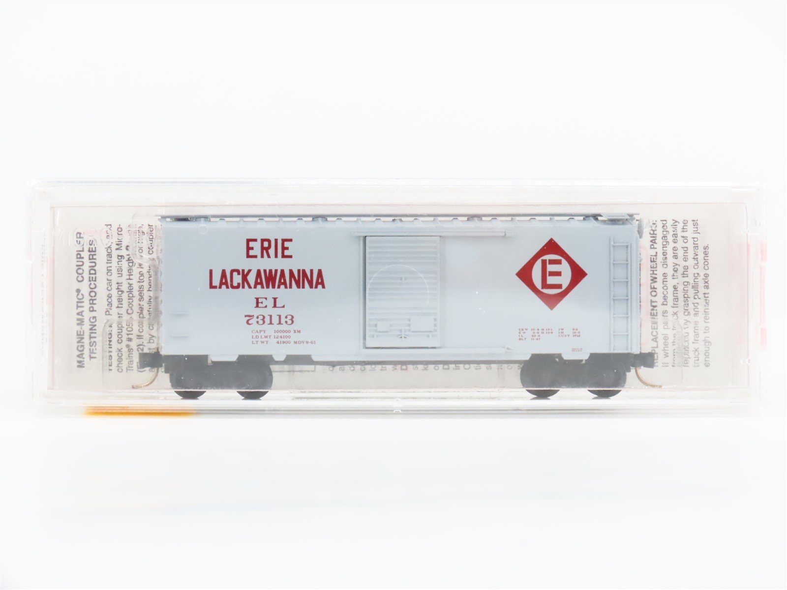 N Scale Micro-Trains MTL 20360 EL Erie Lackawanna 40' Single Door Box Car #73113