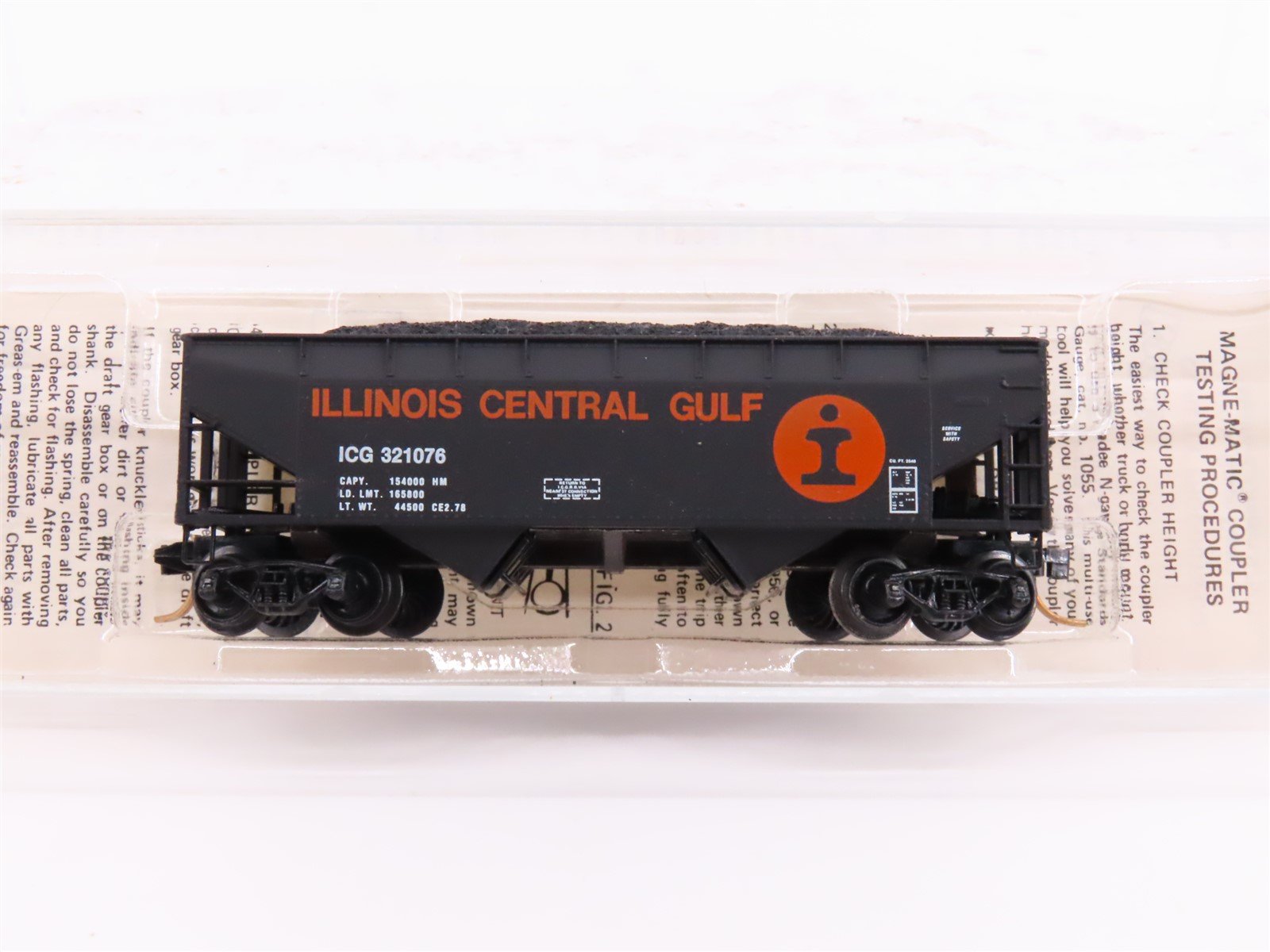 N Kadee Micro-Trains MTL 55142 ICG 33' 2-Bay Offset Hopper #321076 w/ Load