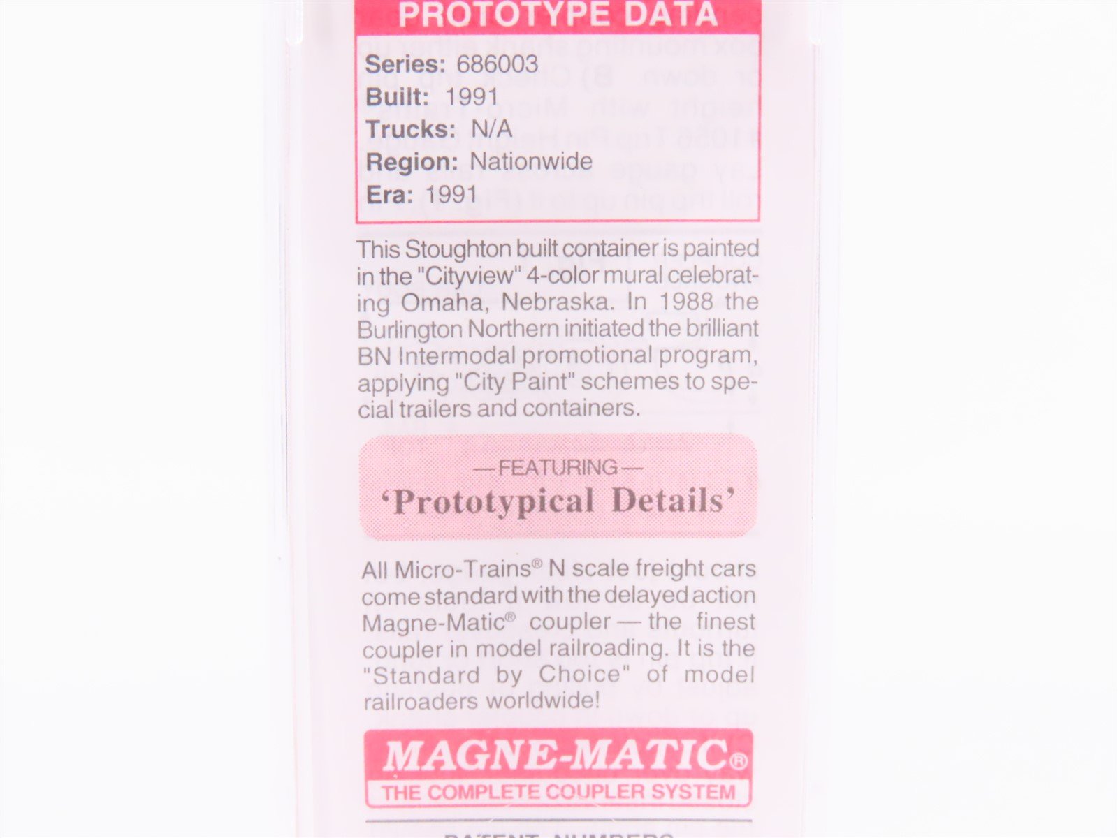 N Scale Micro-Trains MTL 81720 BNAU Burlington Northern 48' Omaha Container