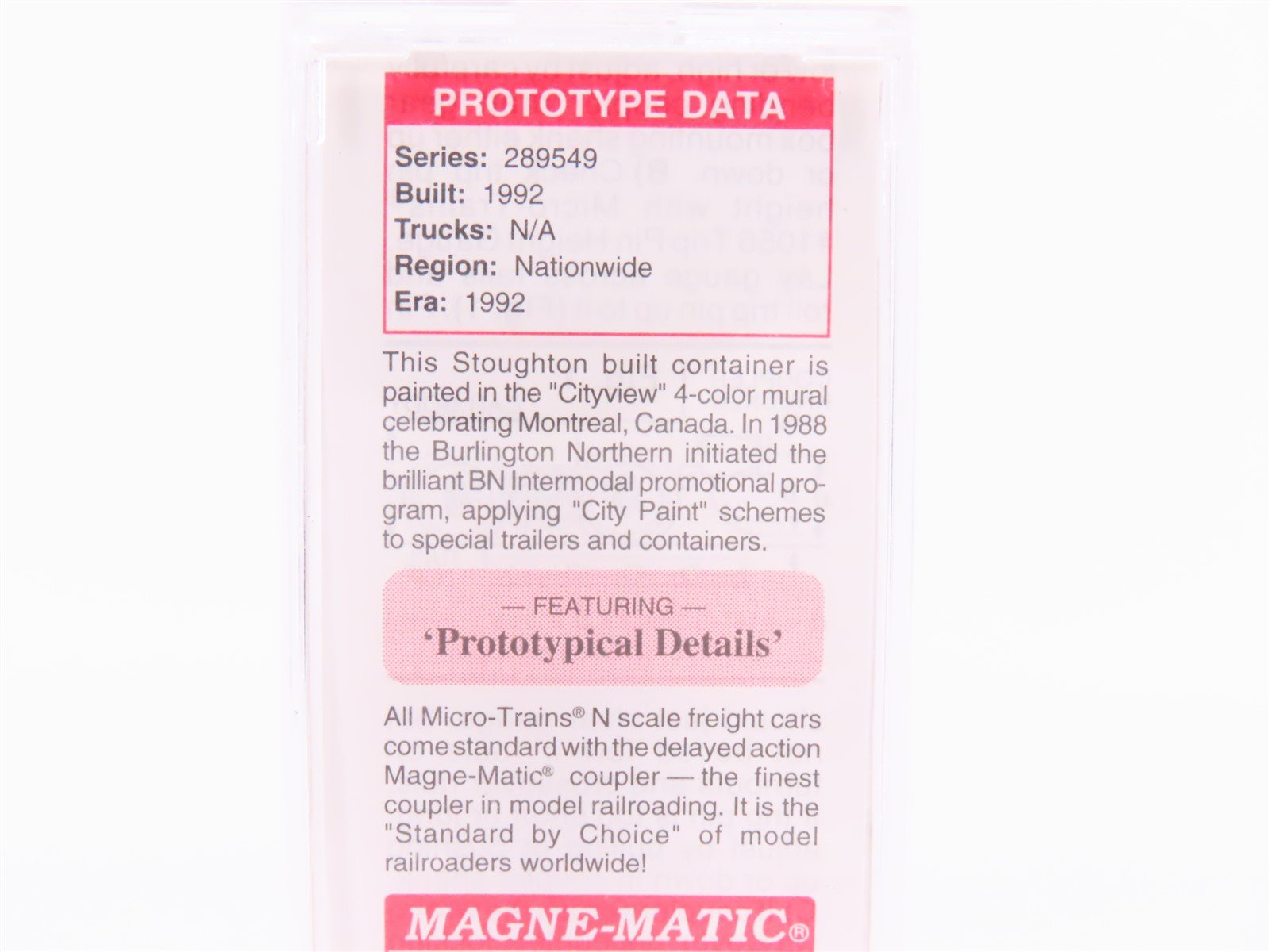 N Scale Micro-Trains MTL 81730 BNAU Burlington Northern 48' Montreal Container