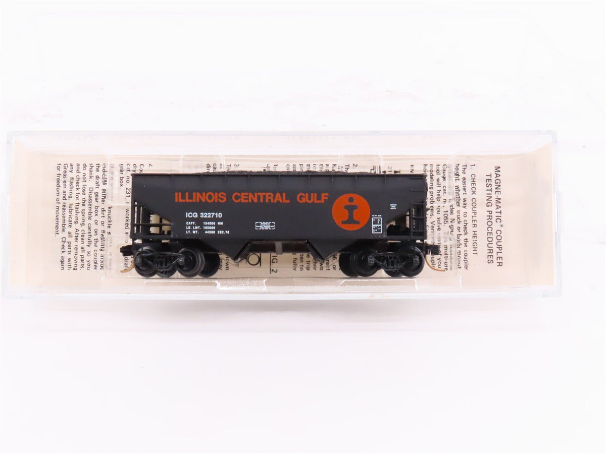 N Kadee Micro-Trains MTL 55142 ICG 33&#39; 2-Bay Offset Hopper #322710 w/ Load