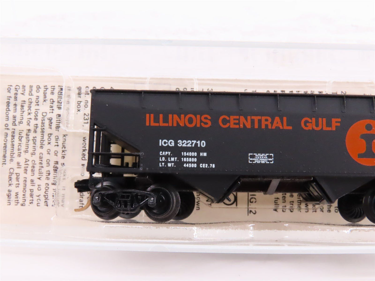 N Kadee Micro-Trains MTL 55142 ICG 33&#39; 2-Bay Offset Hopper #322710 w/ Load