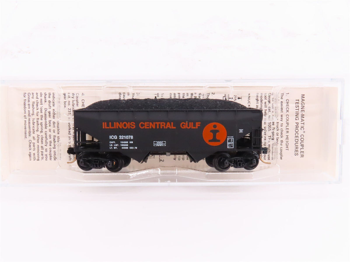 N Kadee Micro-Trains MTL 55142 ICG 33&#39; 2-Bay Offset Hopper #321078 w/ Load