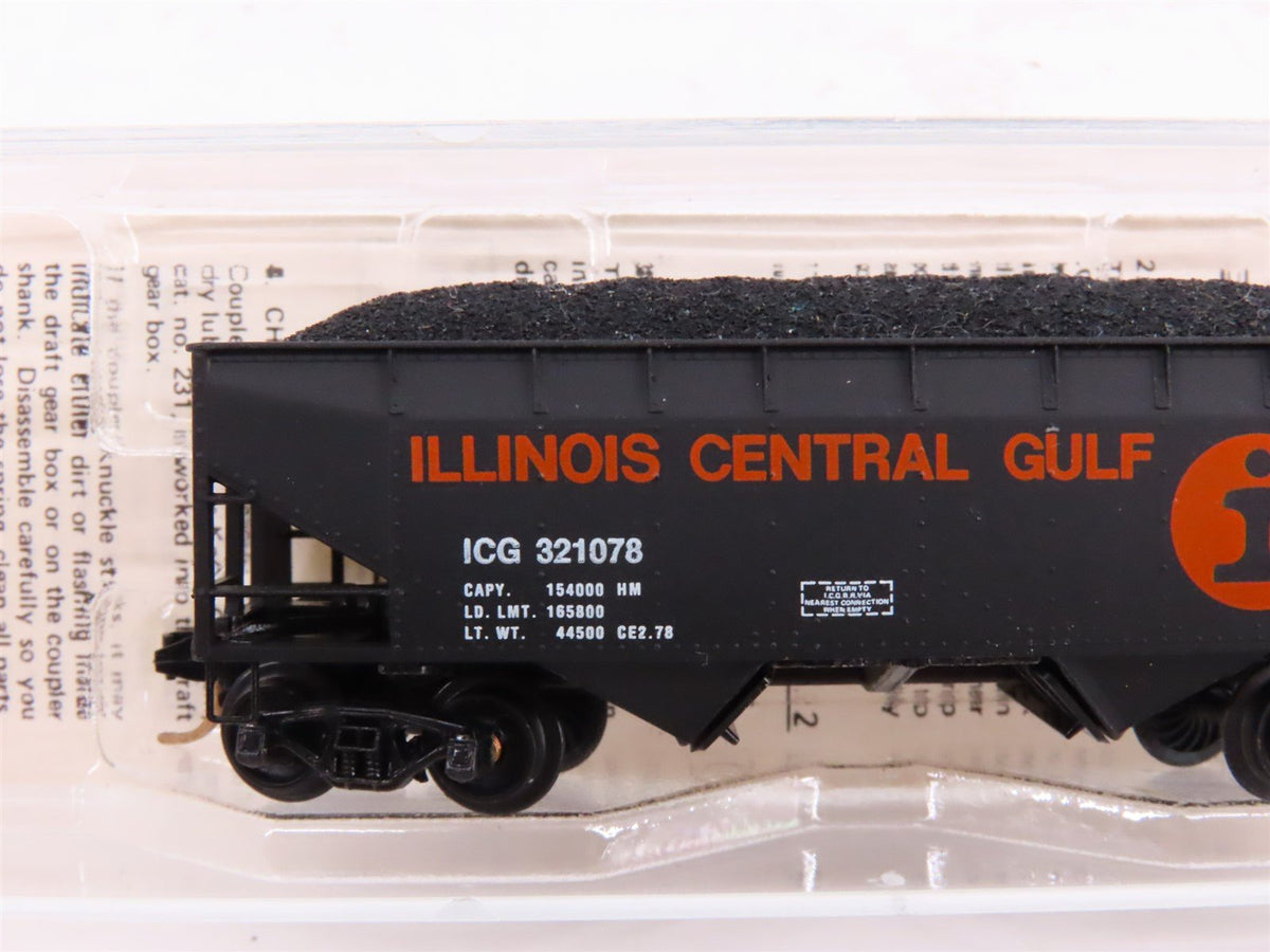 N Kadee Micro-Trains MTL 55142 ICG 33&#39; 2-Bay Offset Hopper #321078 w/ Load