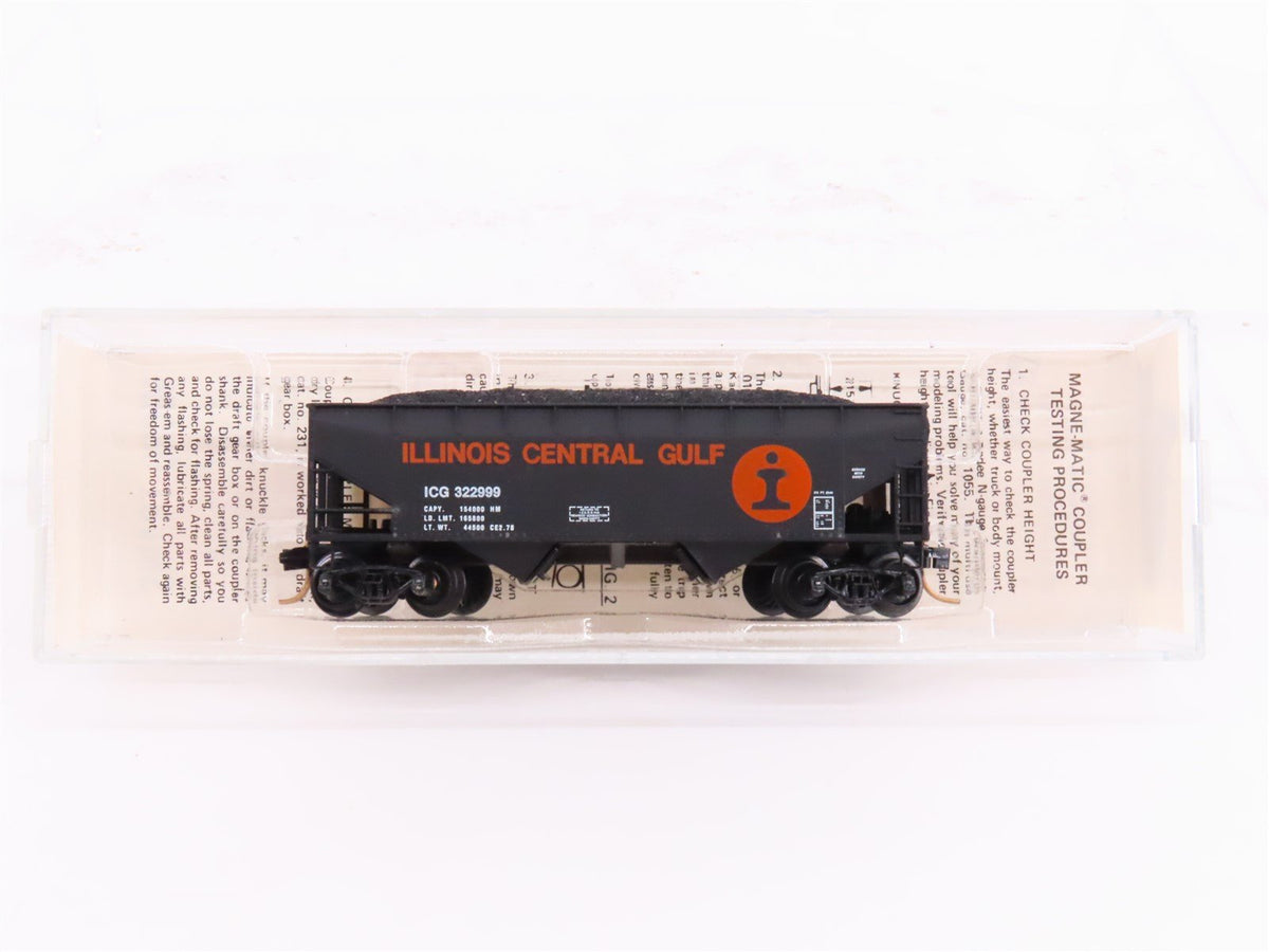 N Kadee Micro-Trains MTL 55142 ICG 33&#39; 2-Bay Offset Hopper #322999 w/ Load