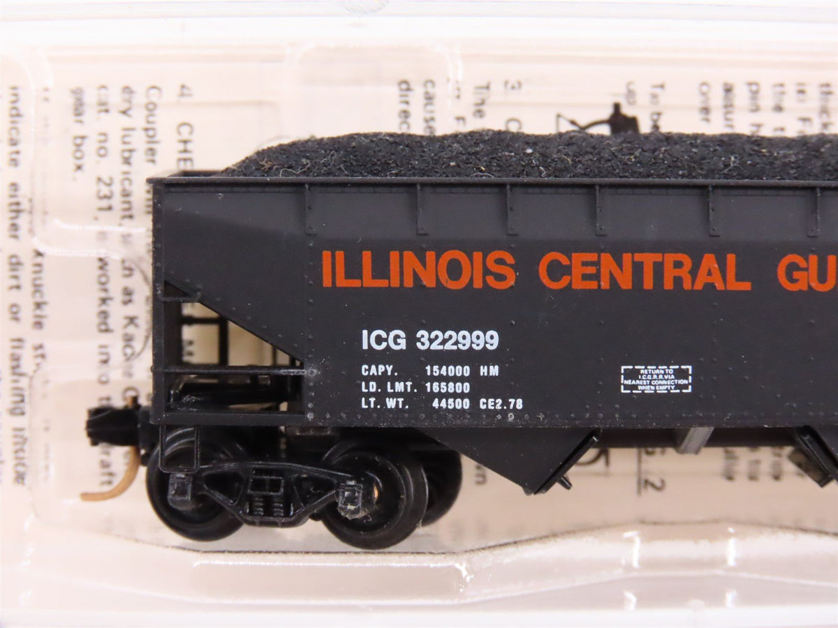 N Kadee Micro-Trains MTL 55142 ICG 33&#39; 2-Bay Offset Hopper #322999 w/ Load