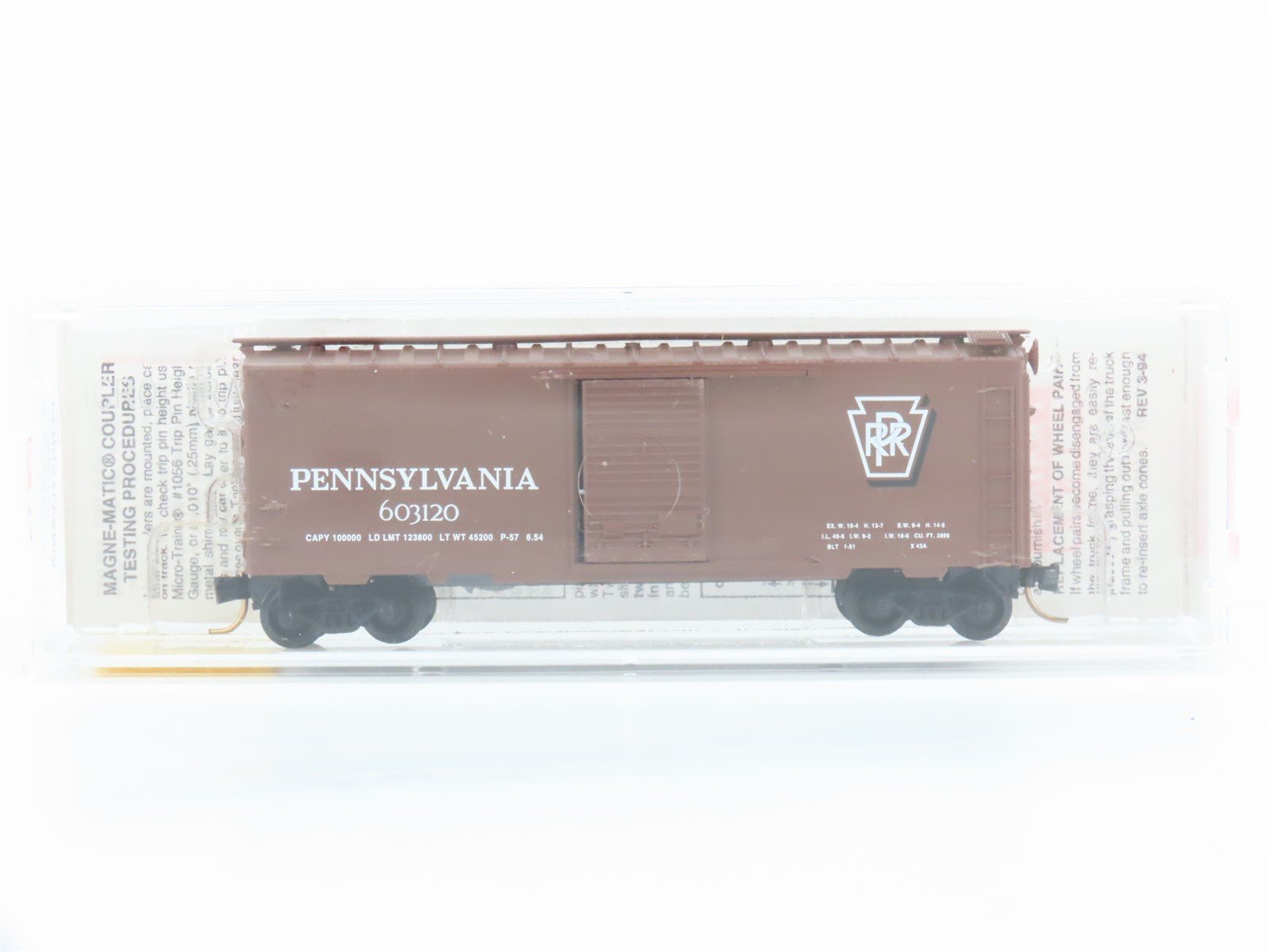 N Scale Micro-Trains MTL 20780/2 PRR Pennsylvania Railroad 40' Box Car #603120