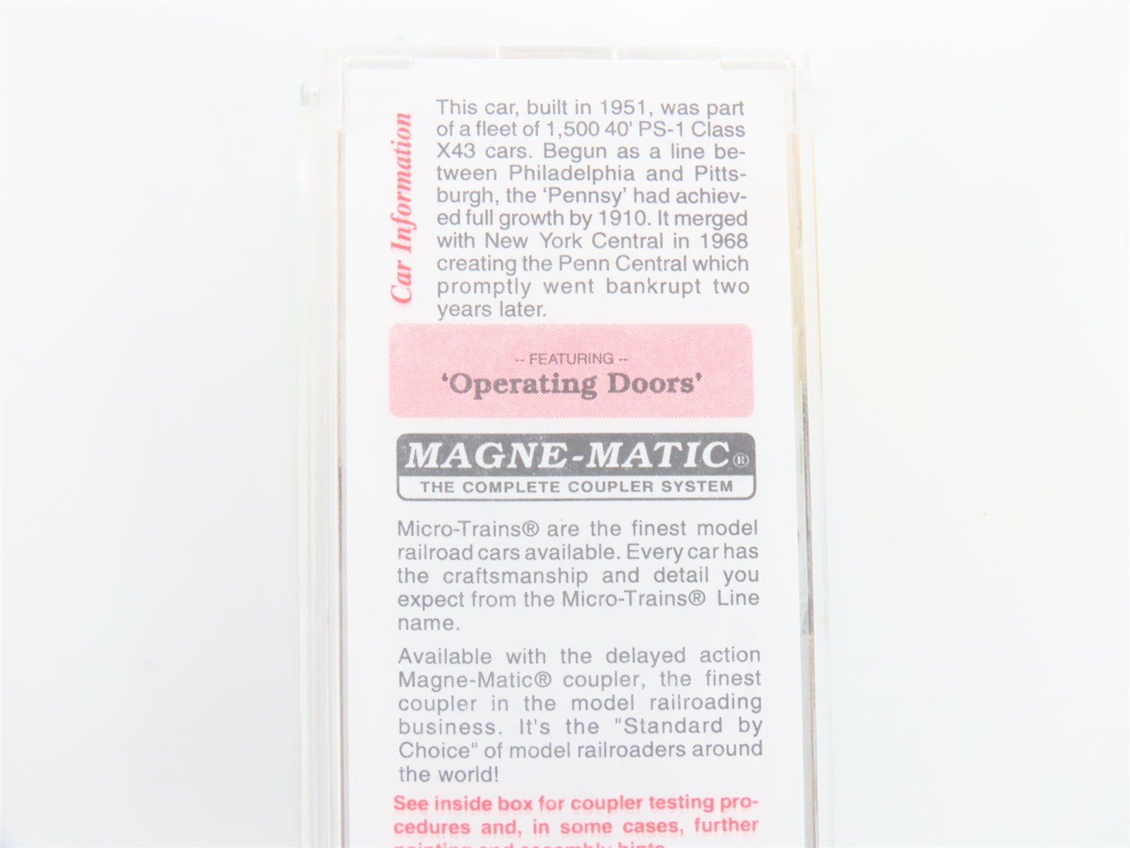 N Scale Micro-Trains MTL 20780/2 PRR Pennsylvania Railroad 40' Box Car #603120