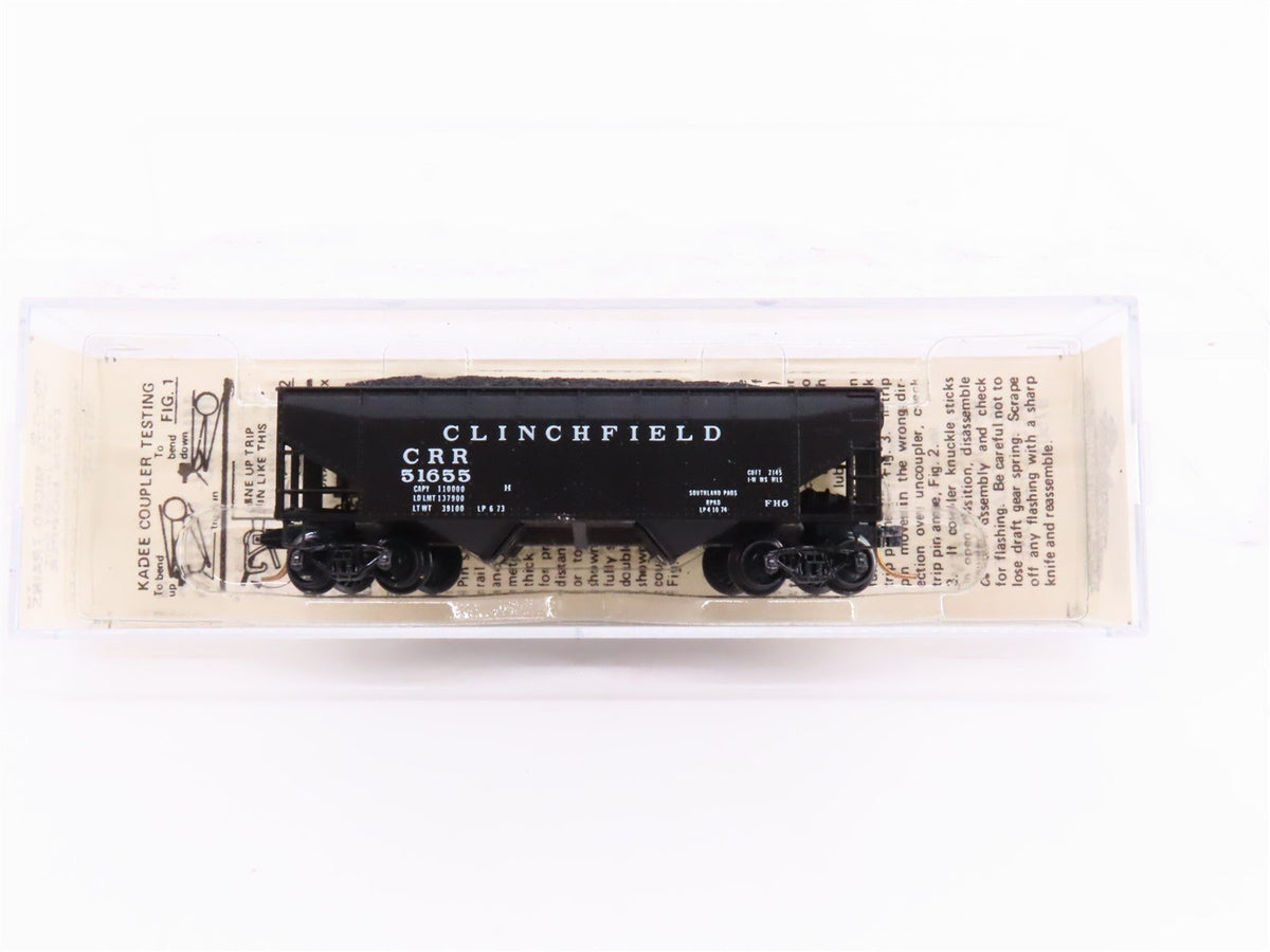 N Kadee Micro-Trains MTL 55100 CRR Clinchfield 33&#39; 2-Bay Hopper #51655 w/ Load