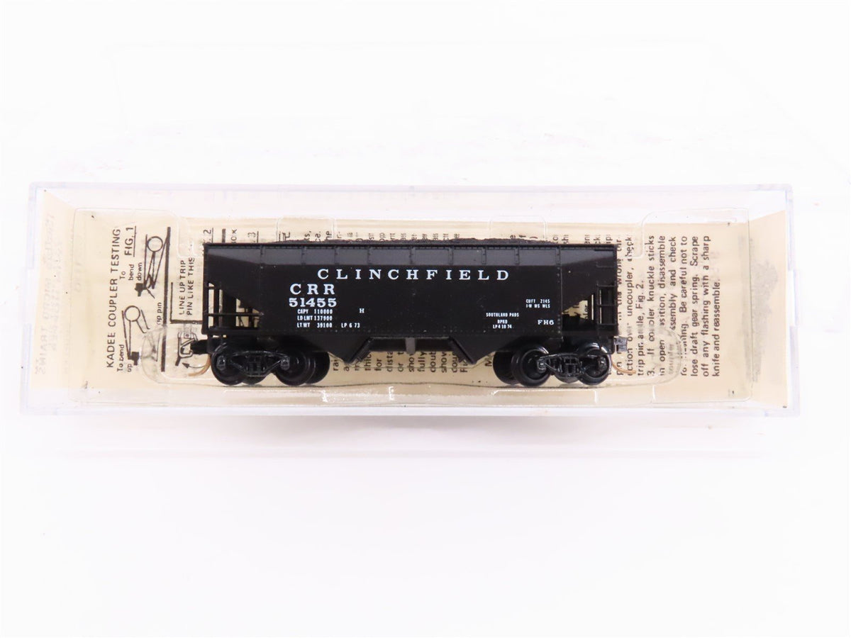 N Kadee Micro-Trains MTL 55100 CRR Clinchfield 33&#39; 2-Bay Hopper #51455 w/ Load