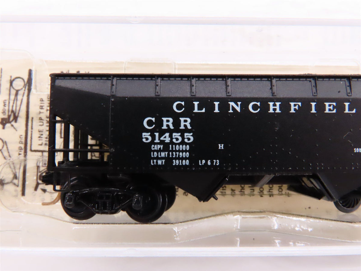 N Kadee Micro-Trains MTL 55100 CRR Clinchfield 33&#39; 2-Bay Hopper #51455 w/ Load