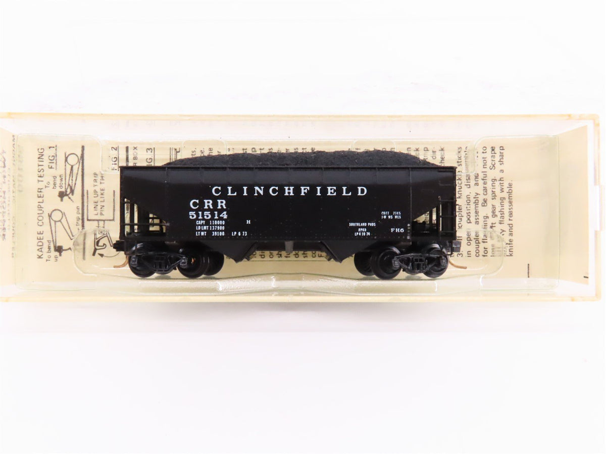 N Kadee Micro-Trains MTL 55100 CRR Clinchfield 33&#39; 2-Bay Hopper #51514 w/ Load