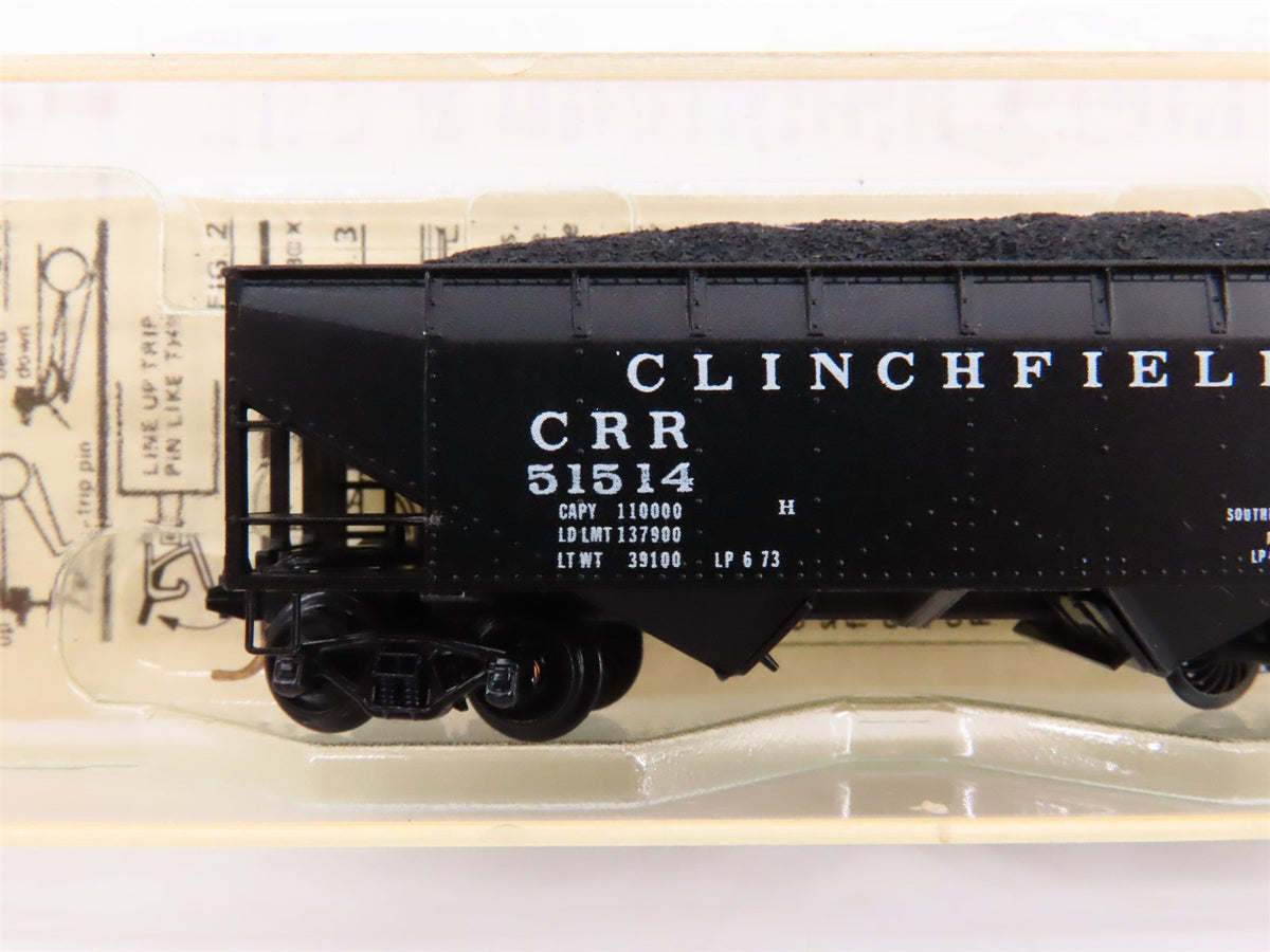 N Kadee Micro-Trains MTL 55100 CRR Clinchfield 33&#39; 2-Bay Hopper #51514 w/ Load