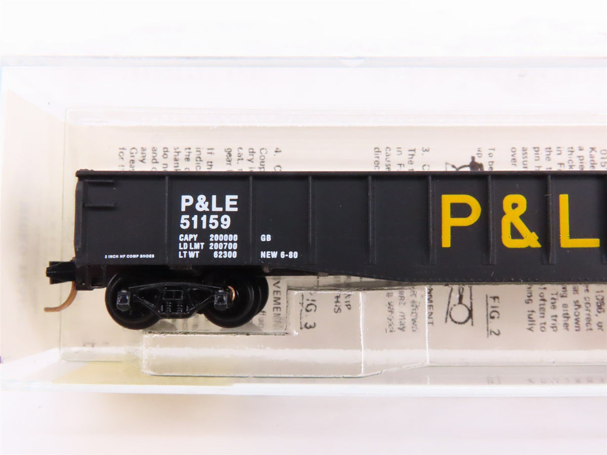 N Kadee Micro-Trains MTL 46200 P&amp;LE Pittsburgh &amp; Lake Erie 50&#39; Gondola #51159