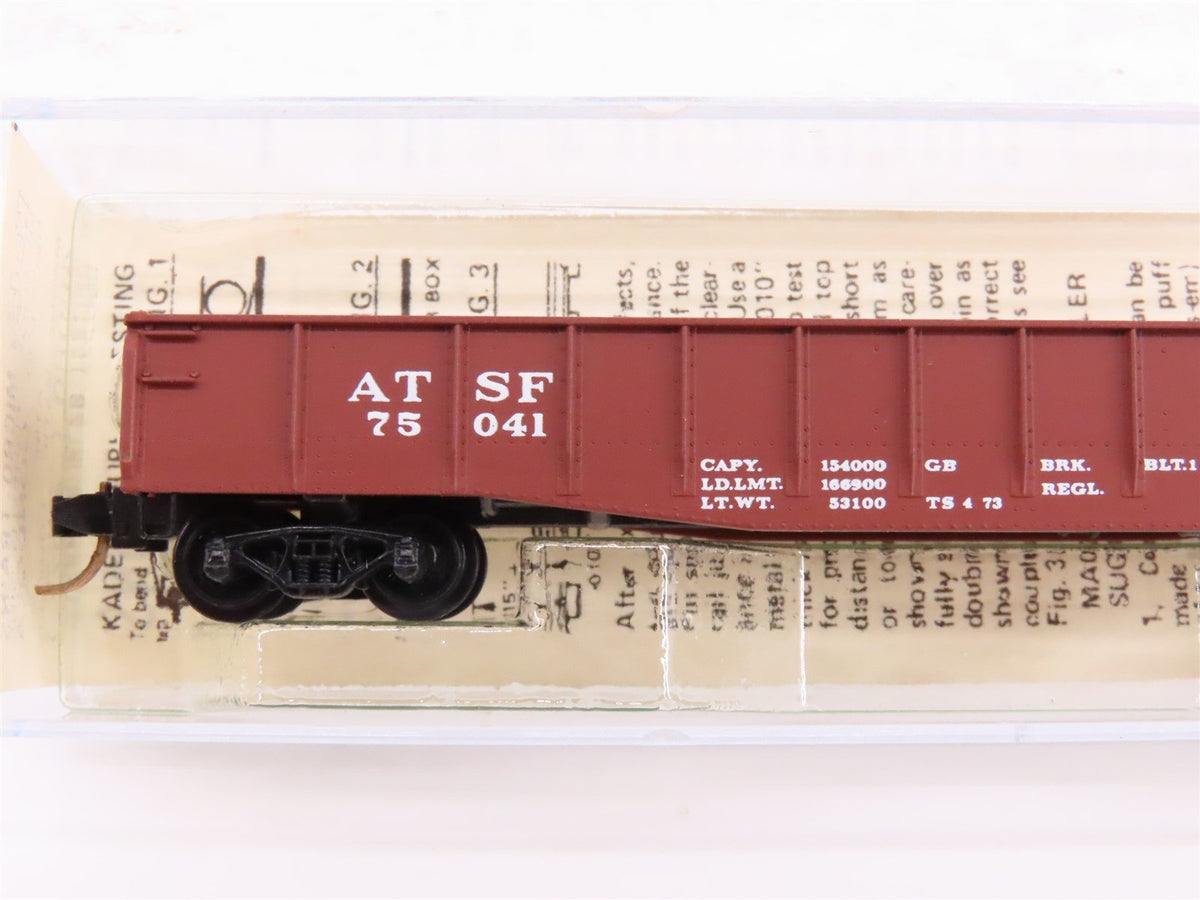 N Scale Kadee Micro-Trains MTL 46080 ATSF Santa Fe 50&#39; Drop End Gondola #75041