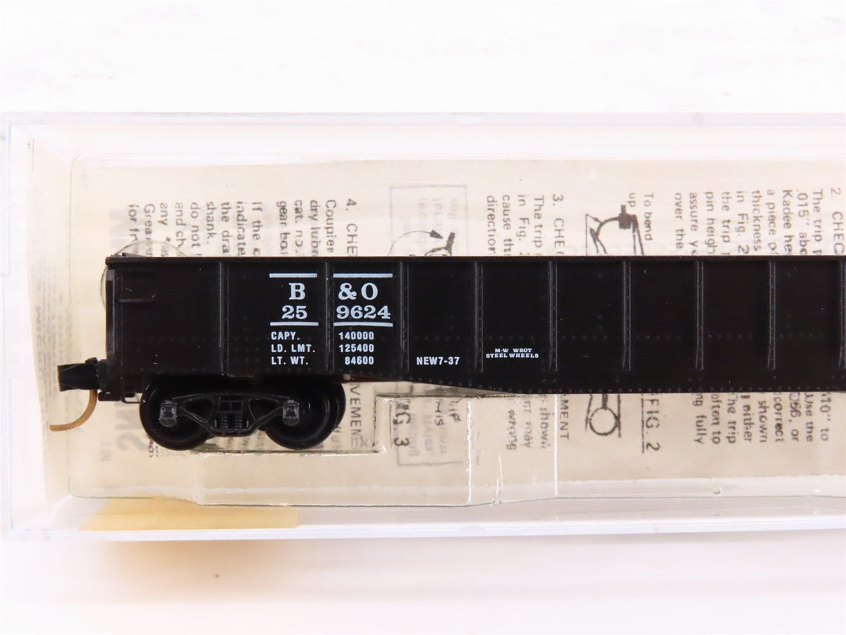 N Kadee Micro-Trains MTL 46150 B&amp;O Baltimore &amp; Ohio 50&#39; Drop End Gondola #259624