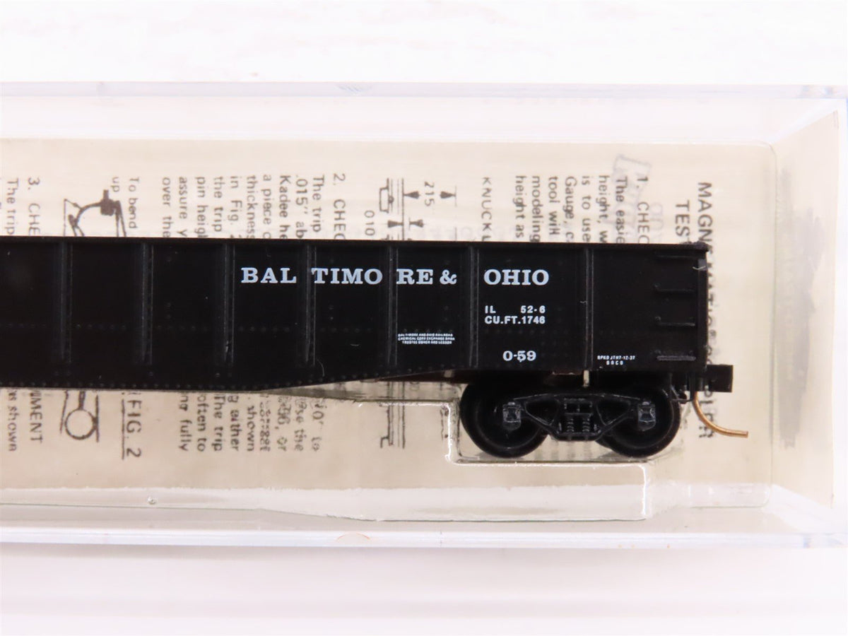 N Kadee Micro-Trains MTL 46150 B&amp;O Baltimore &amp; Ohio 50&#39; Drop End Gondola #259624