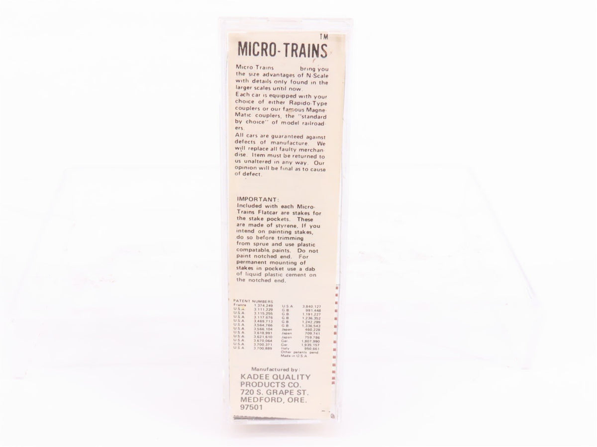 N Scale Kadee Micro-Trains MTL 44060 ATSF Santa Fe 50&#39; Flat Car #90847