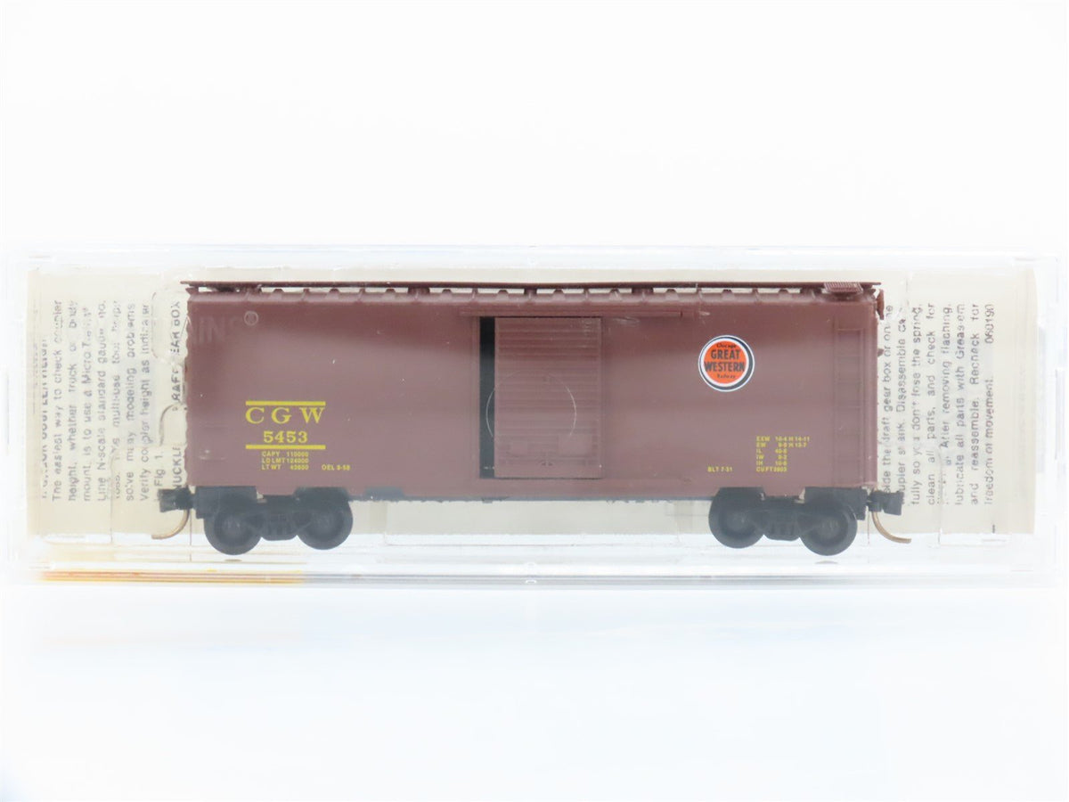 N Scale Micro-Trains MTL 20046 CGW Chicago Great Western 40&#39; Box Car #5453