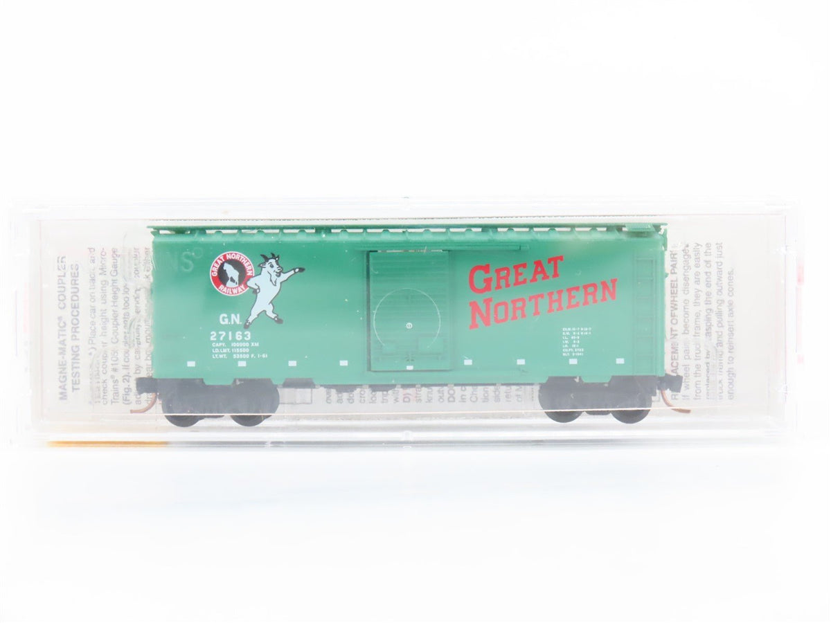 N Scale Micro-Trains MTL 20420 GN Great Northern &quot;Goat&quot; 40&#39; Box Car #27163