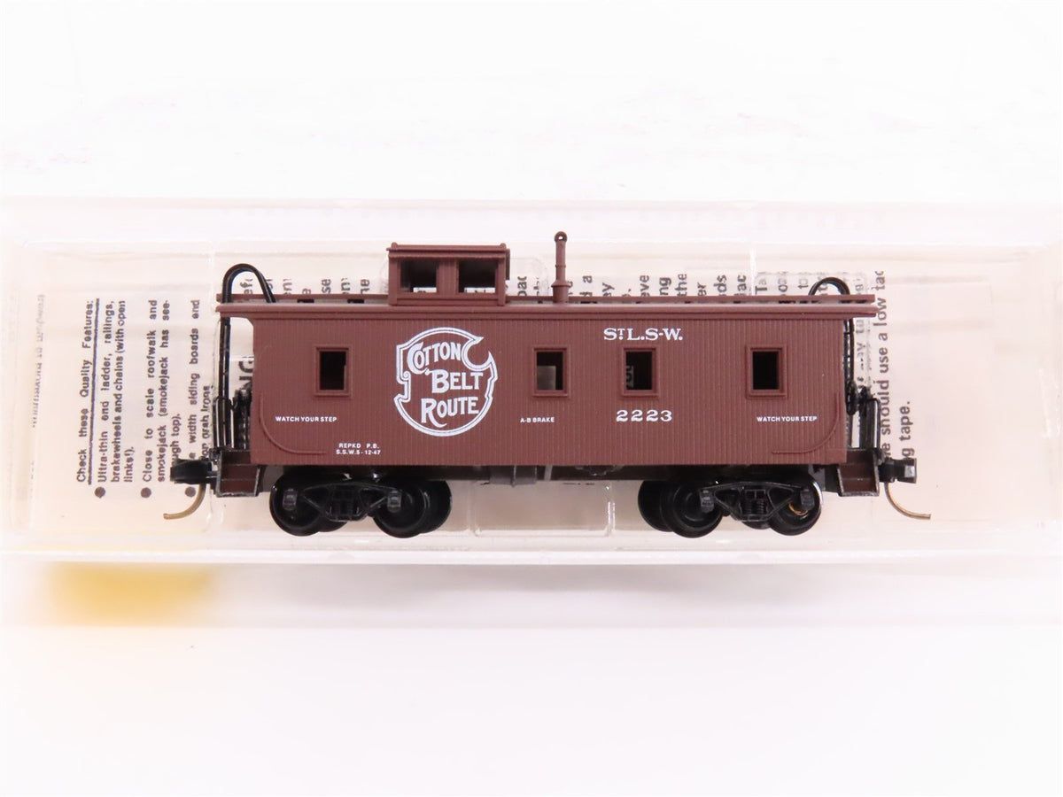 N Micro-Trains MTL 51170 StLSW Cotton Belt 34&#39; Offset Cupola Wood Caboose #2223