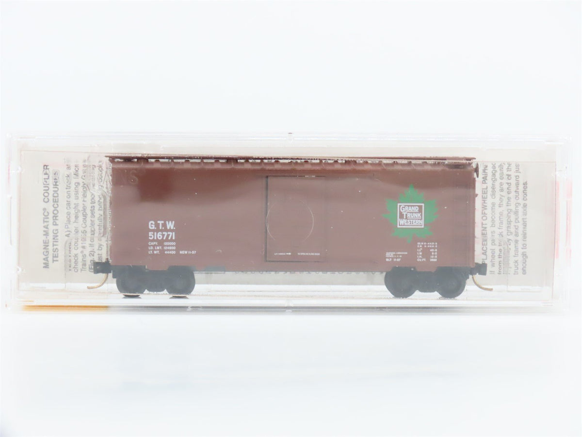 N Scale Micro-Trains MTL 20010 GTW Grand Trunk Western 40&#39; Box Car #516771