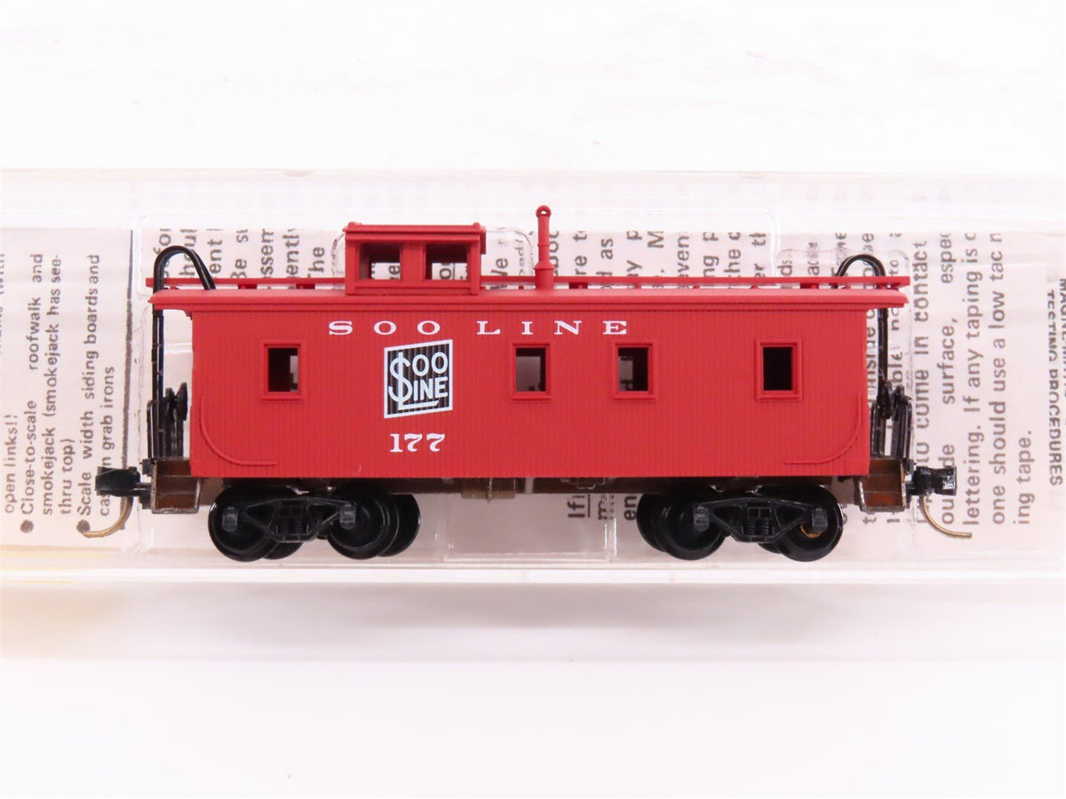 N Kadee Micro-Trains MTL 51070 SOO Line 34&#39; Offset Cupola Wood Caboose #177