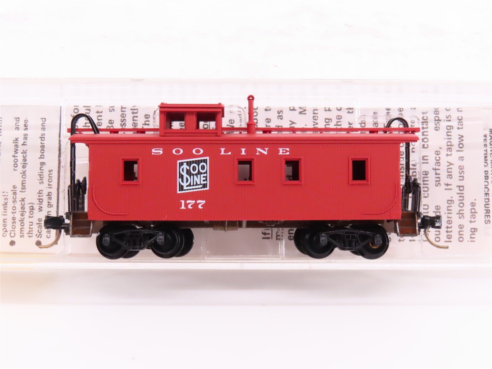 N Kadee Micro-Trains MTL 51070 SOO Line 34' Offset Cupola Wood Caboose #177