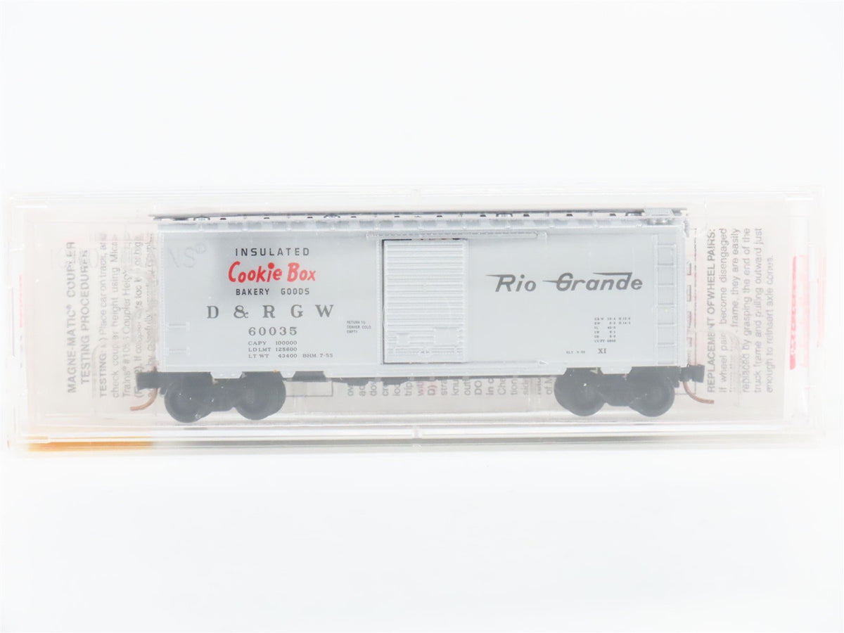 N Scale Micro-Trains MTL 20110 D&amp;RGW Rio Grande Cookie Box 40&#39; Box Car #60035