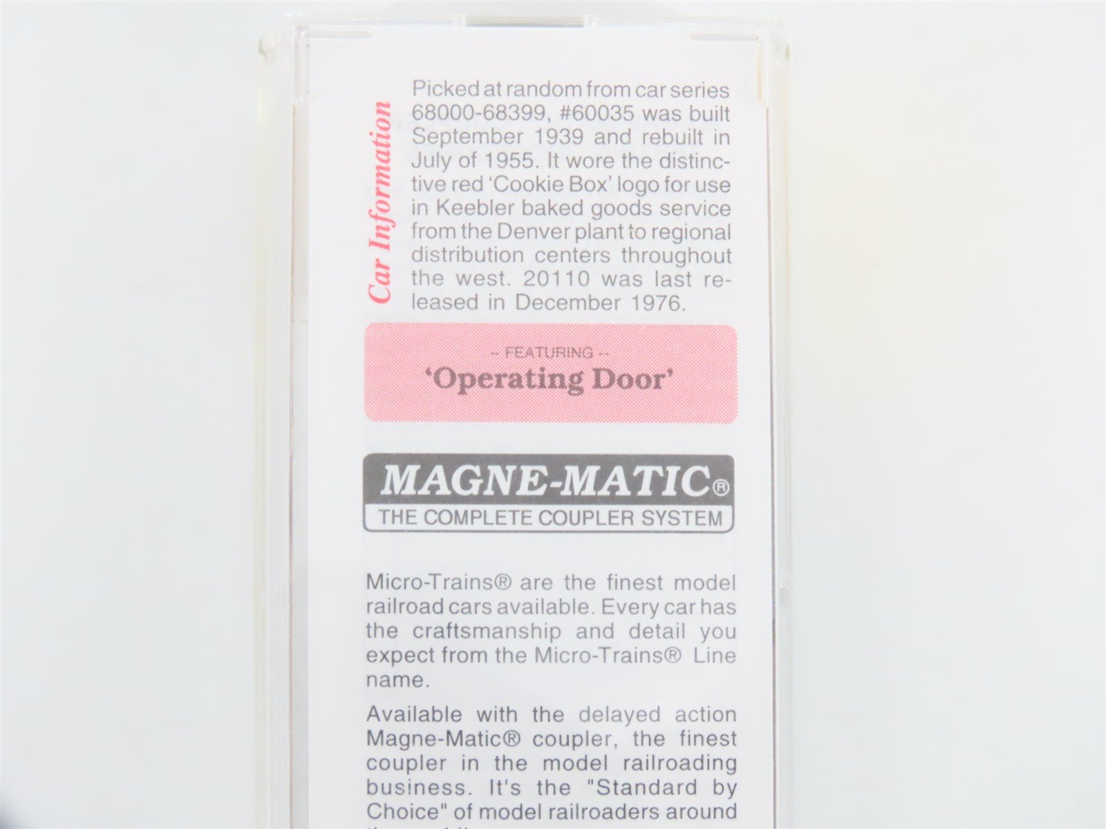 N Scale Micro-Trains MTL 20110 D&RGW Rio Grande Cookie Box 40' Box Car #60035
