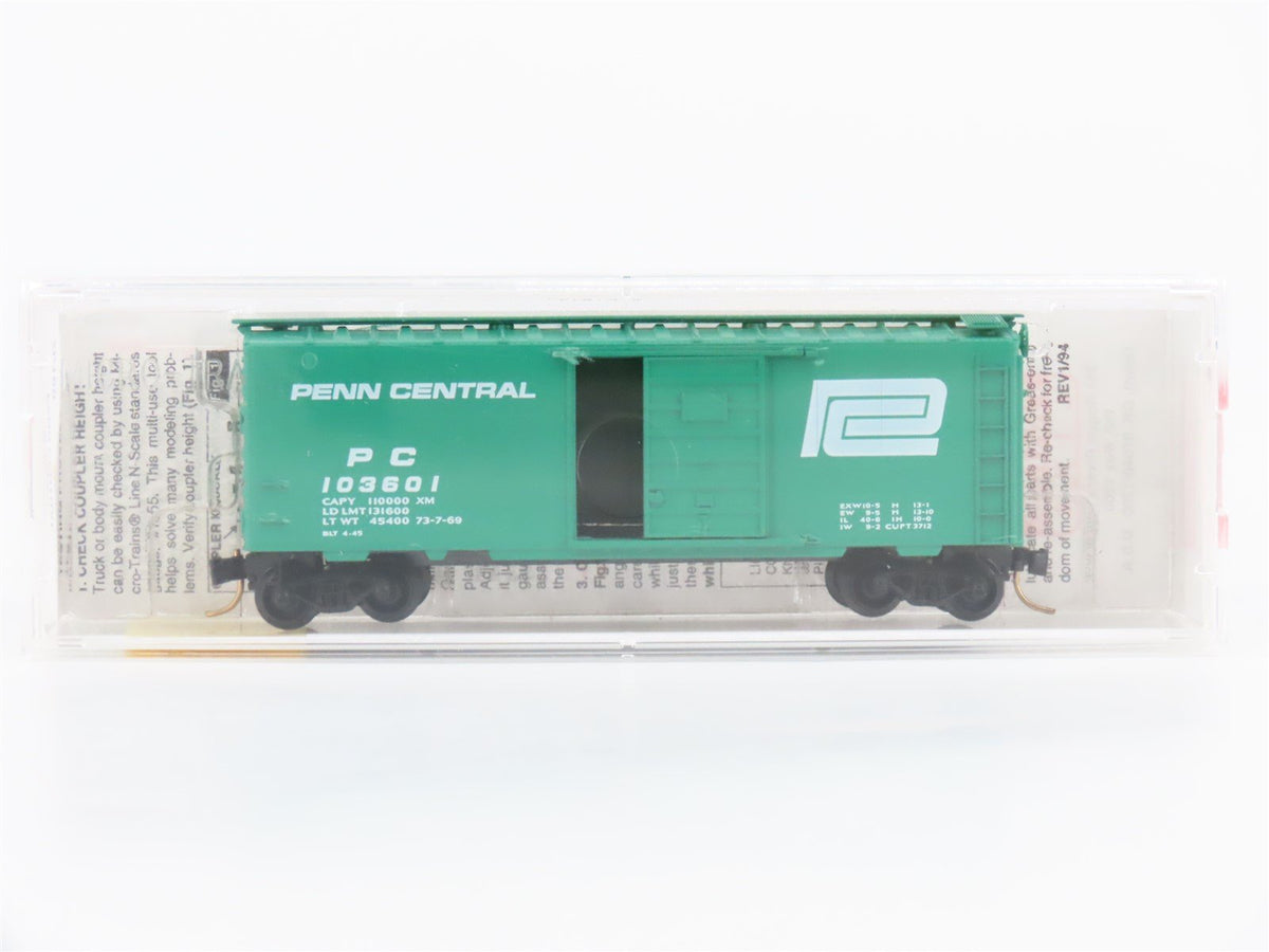 N Scale Micro-Trains MTL 20160 PC Penn Central 40&#39; Single Door Box Car #103601