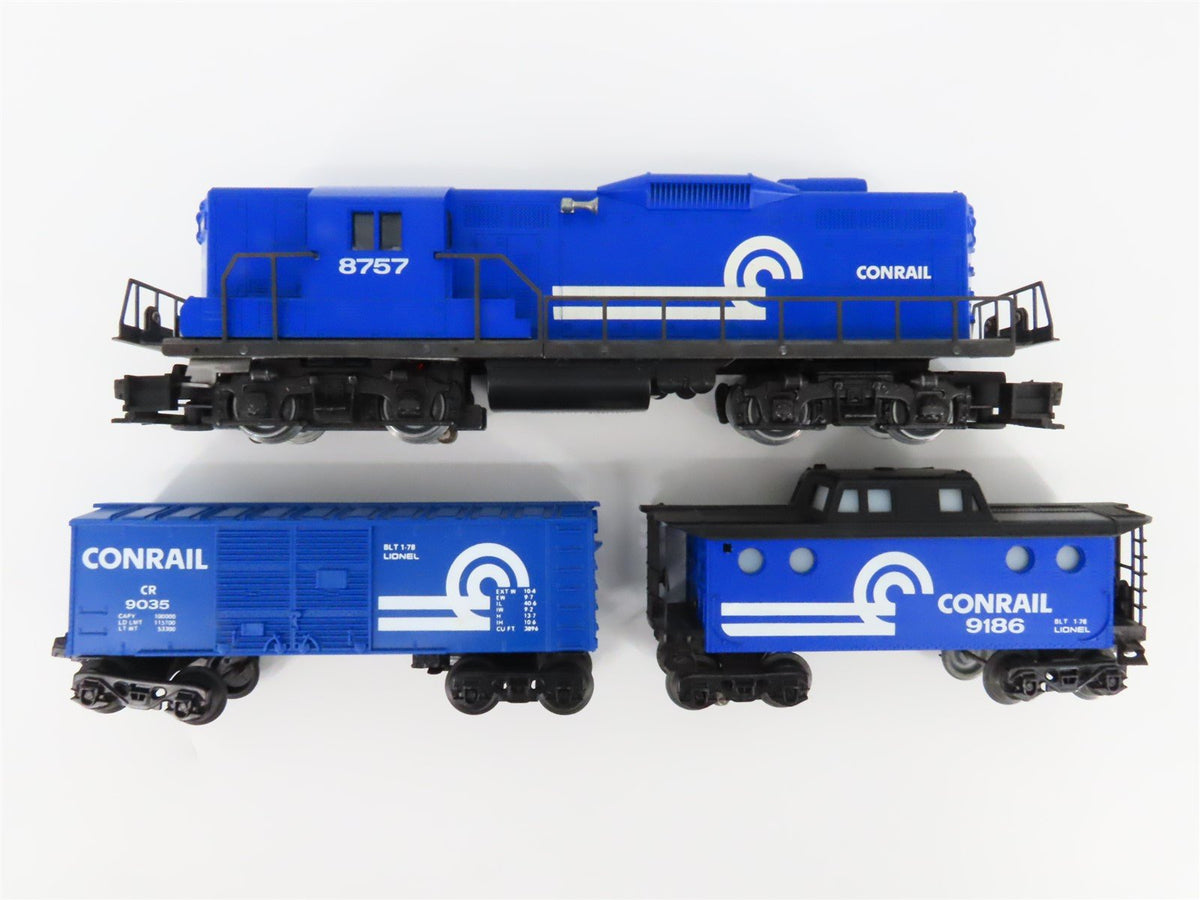 O Gauge 3-Rail Lionel CR Conrail GP9 Diesel Locomotive w/ Boxcar &amp; Caboose