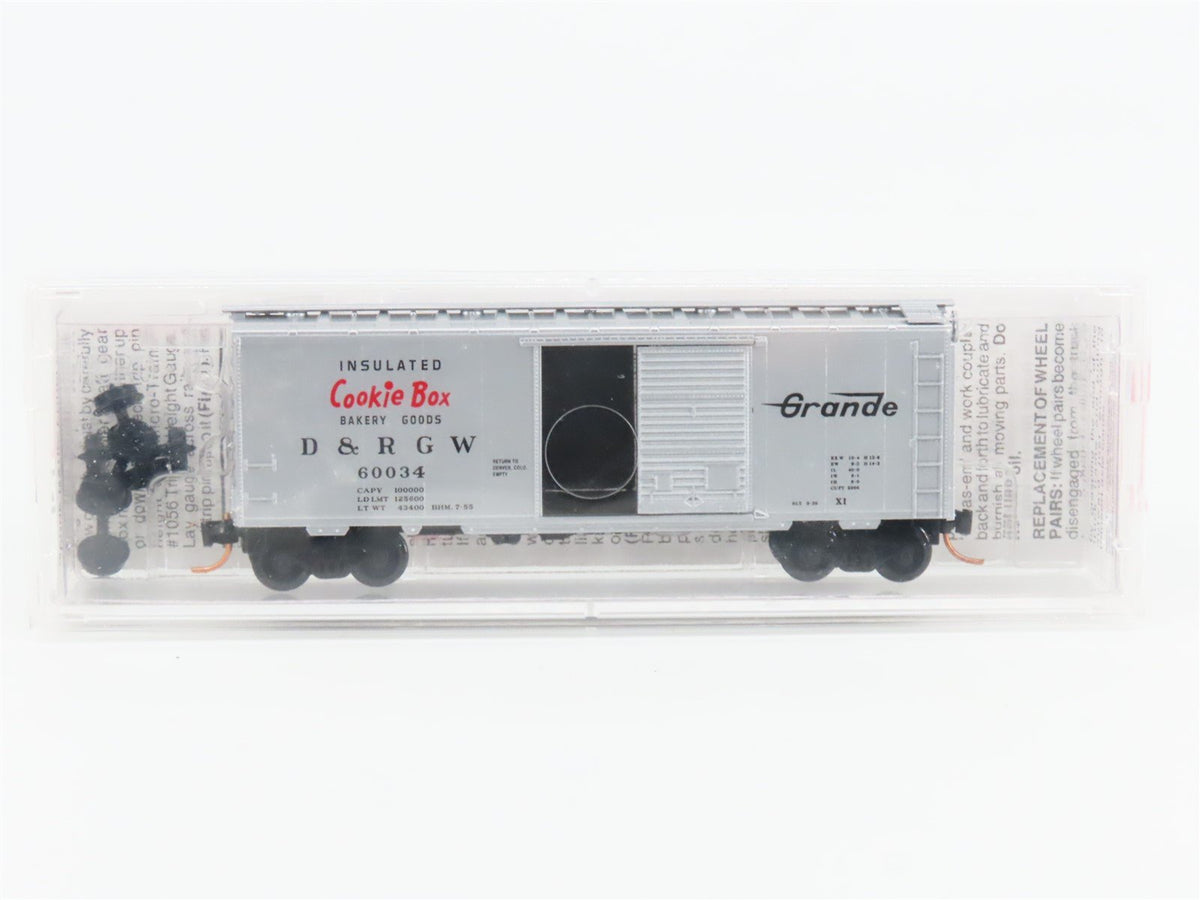 N Scale Micro-Trains MTL 20110 D&amp;RGW Rio Grande Cookie Box 40&#39; Box Car #60034