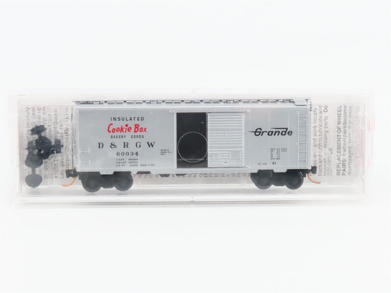 N Scale Micro-Trains MTL 20110 D&RGW Rio Grande Cookie Box 40' Box Car #60034