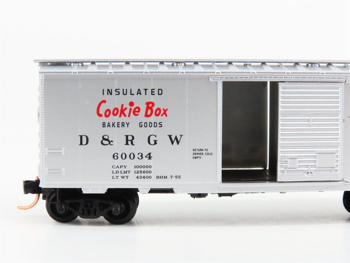 N Scale Micro-Trains MTL 20110 D&amp;RGW Rio Grande Cookie Box 40&#39; Box Car #60034