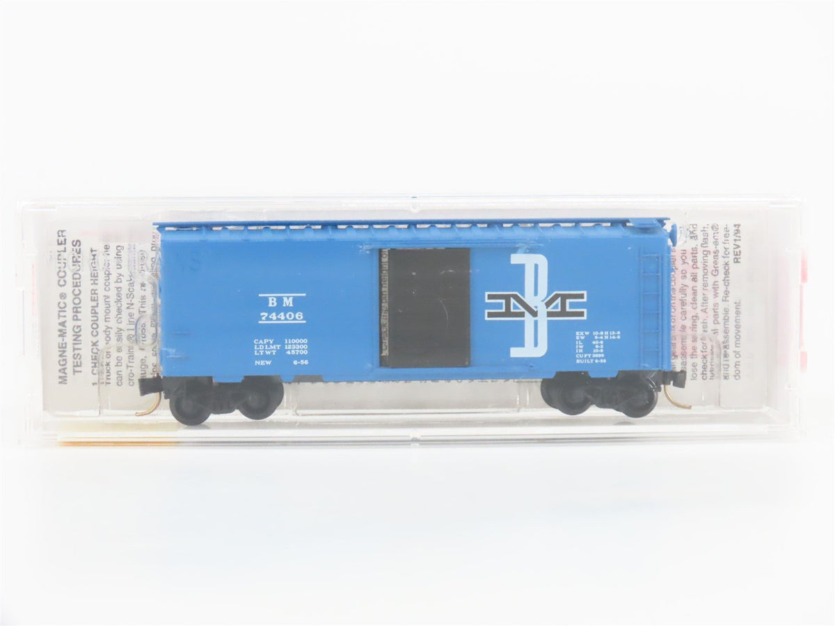 N Scale Micro-Trains MTL 20140 BM Boston &amp; Maine 40&#39; Single Door Box Car #74406