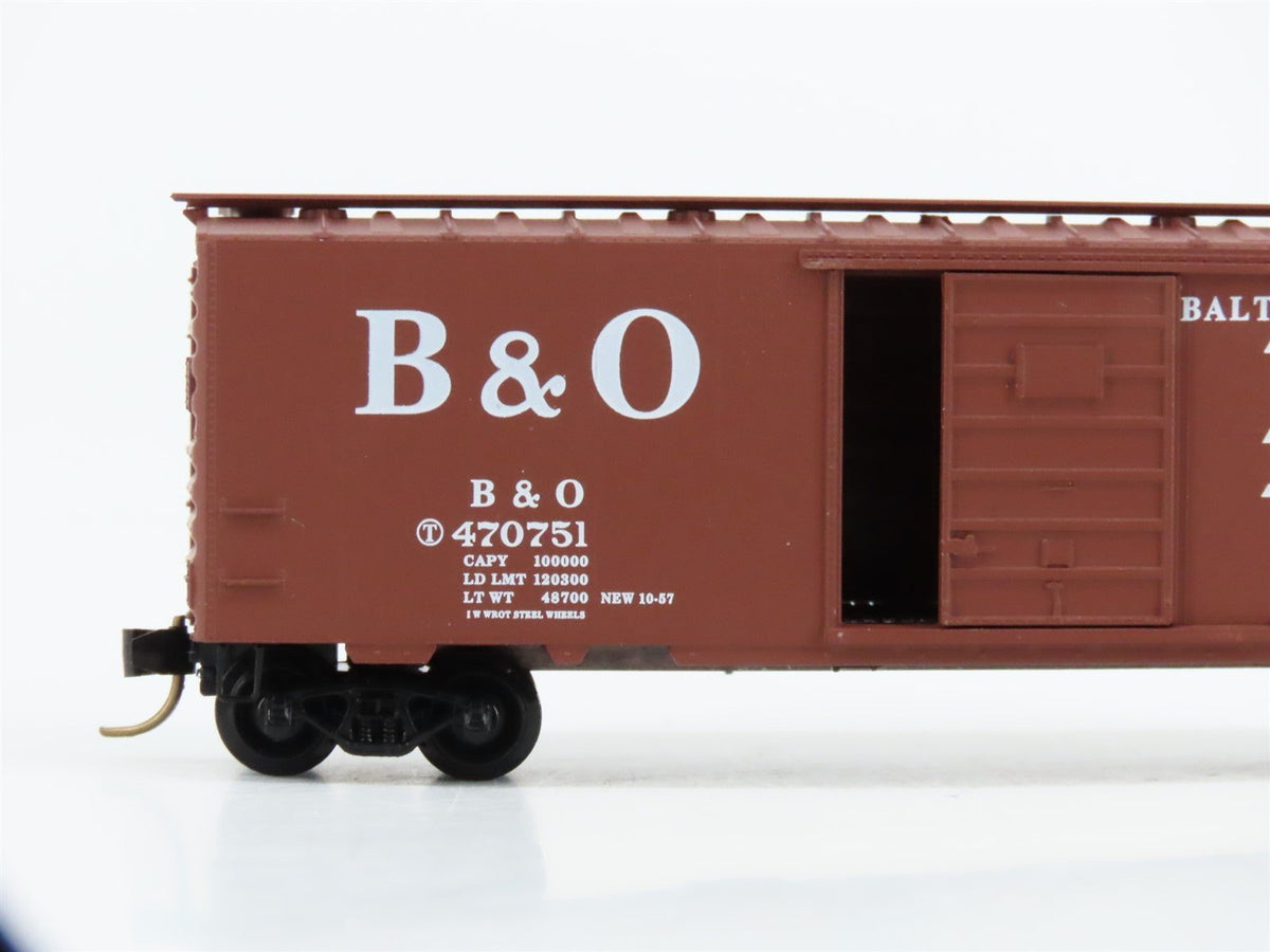 N Scale Micro-Trains MTL 20346/2 B&amp;O Baltimore &amp; Ohio 40&#39; Box Car #470751