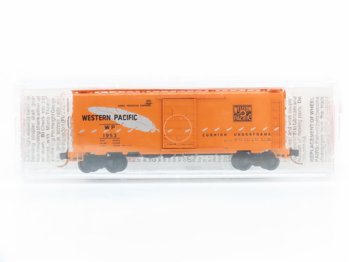 N Scale Micro-Trains MTL 20506 WP Western Pacific Feather 40&#39; Box Car #1953